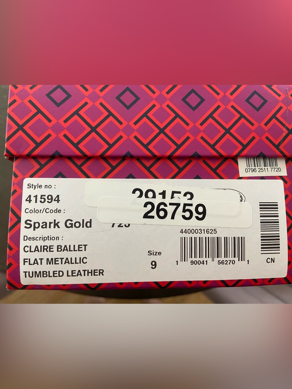 Tory Burch Metallic Gold Logo Ballet Flats - Picture 12 of 12